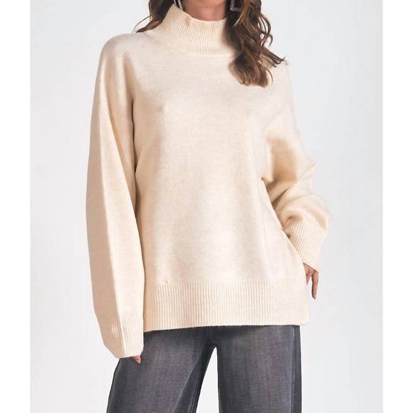 NEW ELAN melanie mock turtleneck sweater in ivory - Picture 1 of 3
